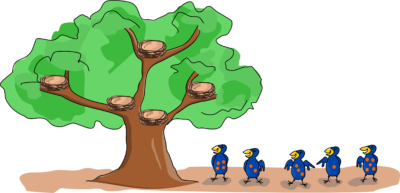 Aufgabenillustration: Baum und Dottis